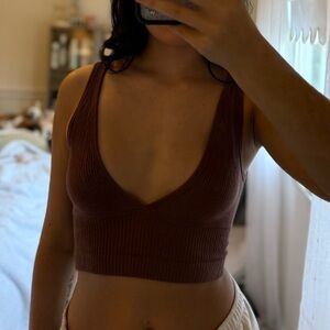 Urban Outfitters Ribbed V-Neck Top